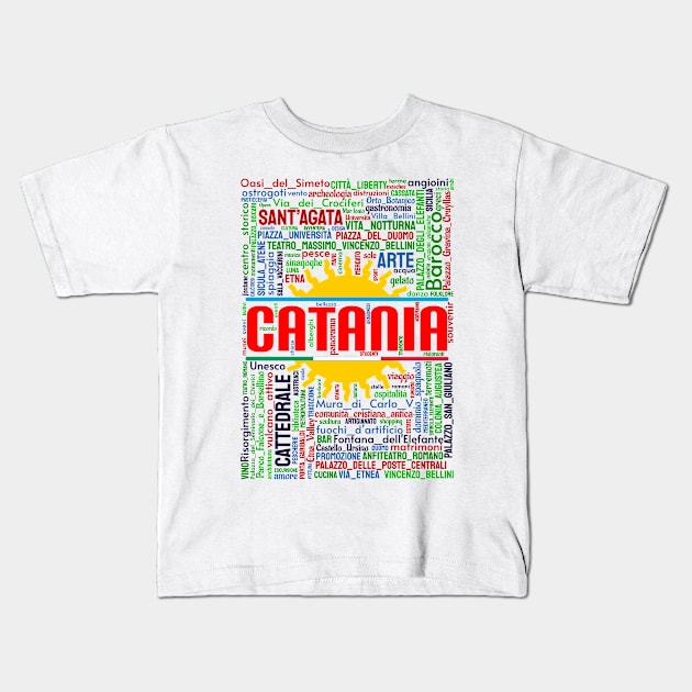 Wordart: Catania Kids T-Shirt by Condormax